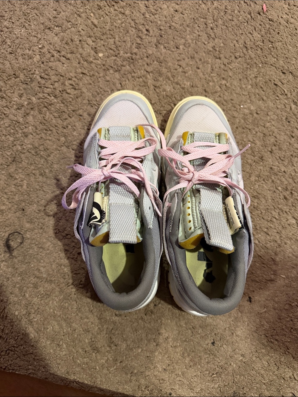 Nike Pastel Multi-Accent Sneakers in Light Gray, Pink & Yellow